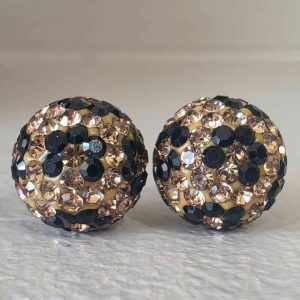Brown Leopard Crystal Ball Earrings