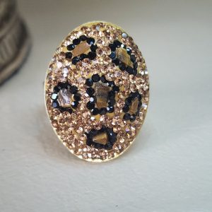 Brown Leopard Big Fun Adjustable Ring