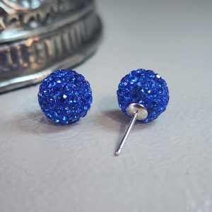 Sapphire 10mm Crystal Ball Earrings