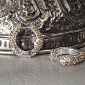 Light Gold Small (18mm) Crystal Ball Hoops