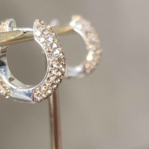 Light Gold Small (18mm) Crystal Ball Hoops