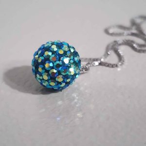 Peacock Crystal Ball Necklace
