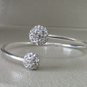 Double Bling Silver Crystal Ball Bracelet