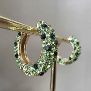 Wild Emerald Crystal Ball Hoops