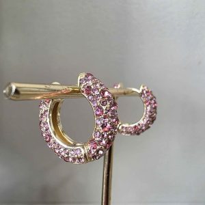 Wild Raspberry Crystal Ball Hoops