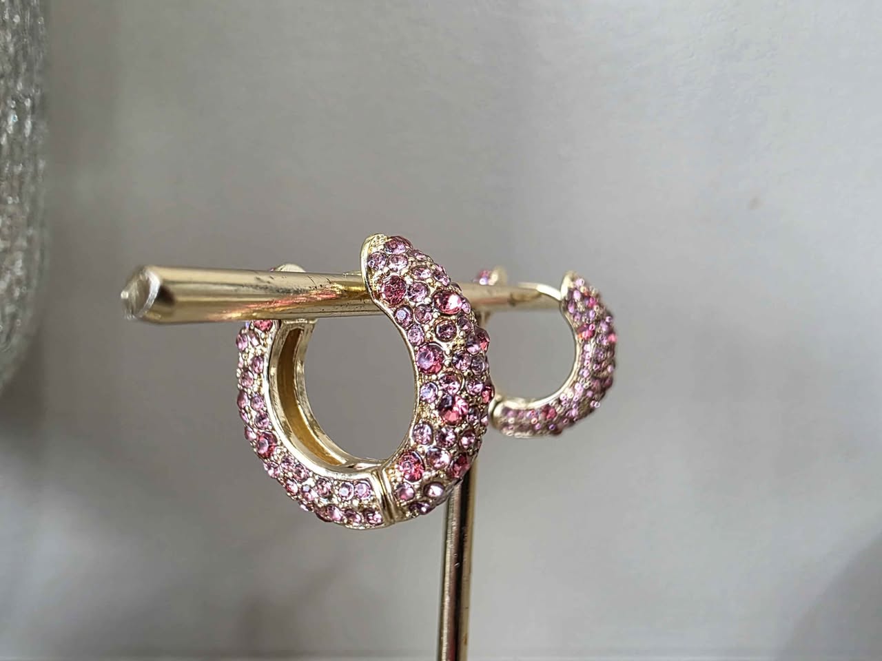 Wild Raspberry Crystal Ball Hoops