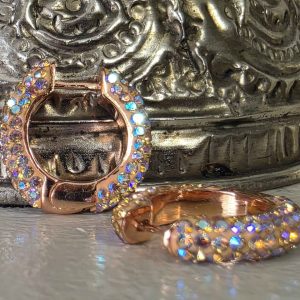 Champagne AB Small (18mm) Crystal Ball Hoops