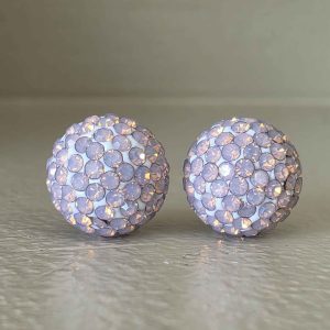 Rose Opal 10mm Crystal Ball Earrings