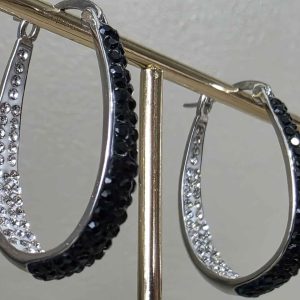 Teardrop Classic Medium (24mm) Crystal Ball Hoops