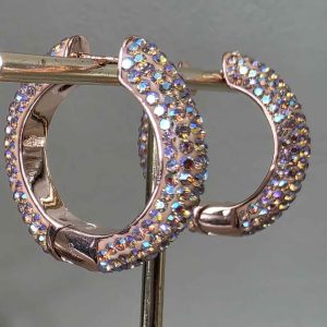 Champagne AB Medium (25mm) Crystal Ball Hoops