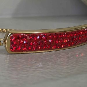 Red Crystal Ball Bar Bracelet