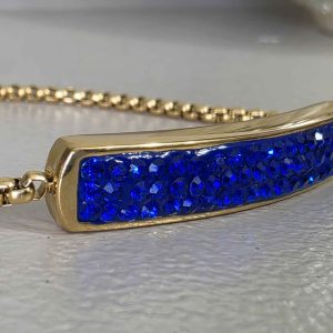 Royal Blue Crystal Ball Bar Bracelet