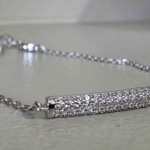 Luxe Pavé Silver Crystal Bar Bracelet
