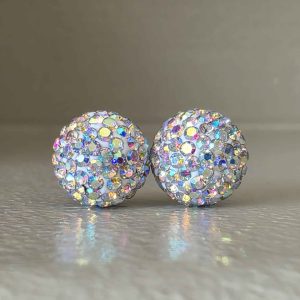 Breaking Ice 10mm Crystal Ball Earrings