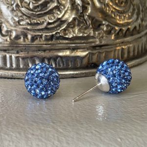 Baby Blue Sapphire 10mm Crystal Ball Earrings