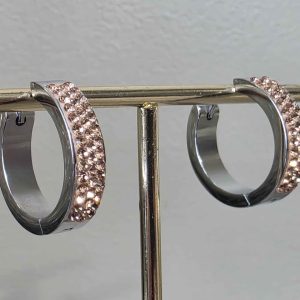 Small (18mm) Champagne Crystal Ball Hoops