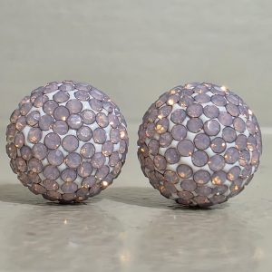 Rose Opal 12mm Crystal Ball Earrings