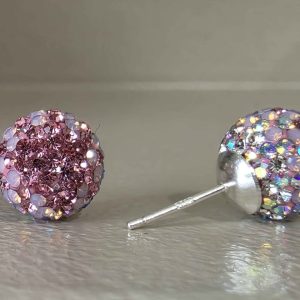 Bubblegum Kiss 10mm Crystal Ball Earrings