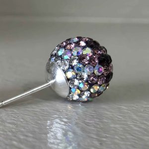 Moonlight Grape 10mm Crystal Ball Earrings