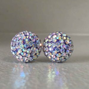 Lavender Haze AB 10mm Crystal Ball Earrings