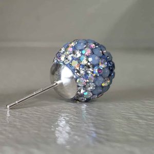 Frosted Skies 10mm Crystal Ball Earrings