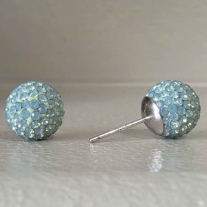 Mint Opal 10mm Crystal Ball Earrings