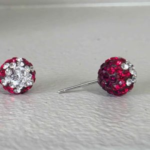Cherry Cola 8mm Crystal Ball Earrings
