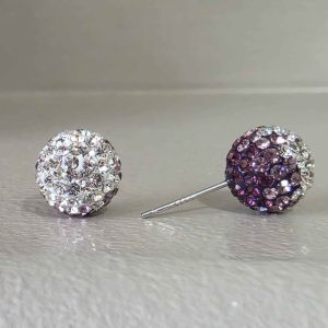 Lavender Skies 10mm Crystal Ball Earrings