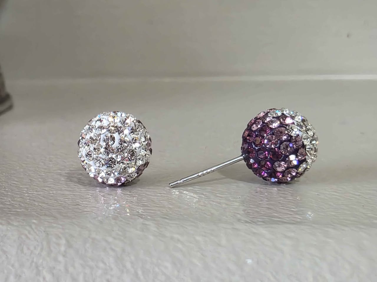 Lavender Skies 10mm Crystal Ball Earrings