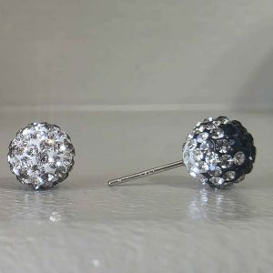 Smoky Dusk 8mm Crystal Ball Earrings