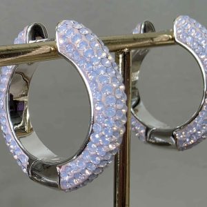Rose Opal Medium (25mm) Crystal Ball Hoops