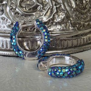 Peacock Small (18mm) Crystal Ball Hoops