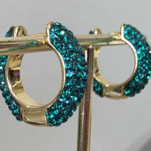 Emerald Small (18mm) Crystal Ball Hoops