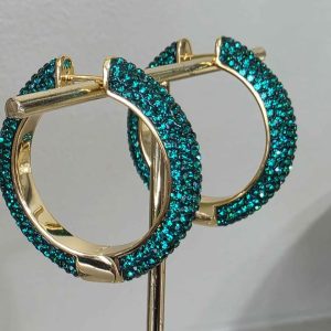 Emerald Large (35mm) Crystal Ball Hoops