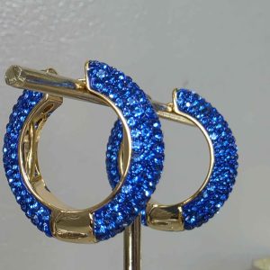 Sapphire Medium (25mm) Crystal Ball Hoops