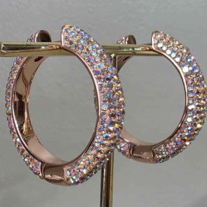Champagne AB Large (35mm) Crystal Ball Hoops