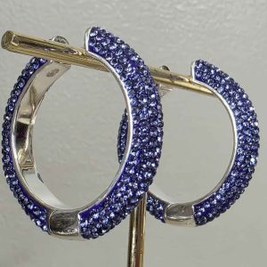 Tanzanite Large (35mm) Crystal Ball Hoops