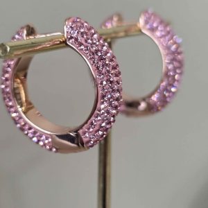 Bubblegum Pink Medium (25mm) Crystal Ball Hoops