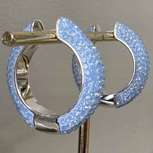 Baby Blue Opal Medium (25mm) Crystal Ball Hoops