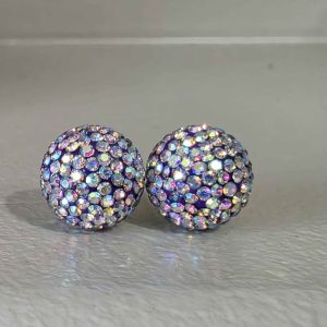 Tanzanite AB 12mm Crystal Ball Earrings