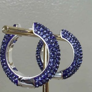 Tanzanite Medium (25mm) Crystal Ball Hoops