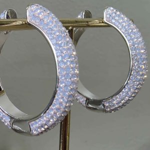 Rose Opal Large (35mm) Crystal Ball Hoops