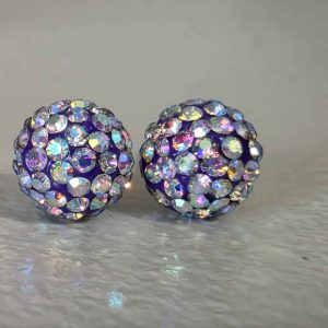 Tanzanite AB 8mm Crystal Ball Earrings