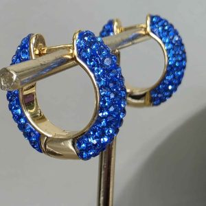 Sapphire Small (18mm) Crystal Ball Hoops