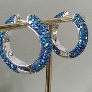 Peacock Medium (25mm) Crystal Ball Hoops