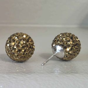 Golden Shadow 12mm Crystal Ball Earrings