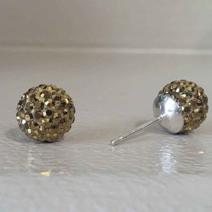 Golden Shadow 8mm Crystal Ball Earrings