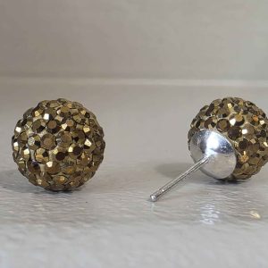 Golden Shadow 10mm Crystal Ball Earrings