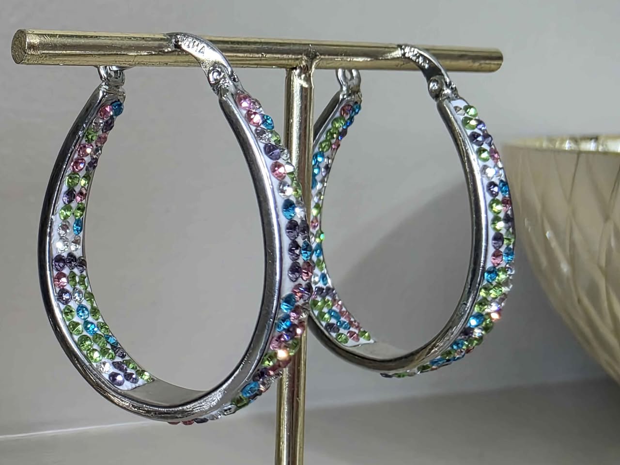Secret Garden Crystal Ball Hoops – Large (35mm)