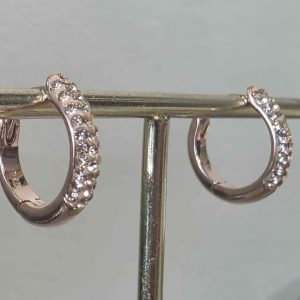 Champagne Small (16mm) Crystal Ball Hoops